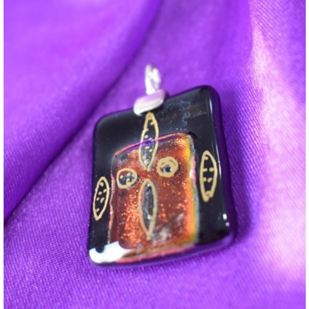 925 Sterling Silver Jewel Stone Enamel Pendant - Picture 7 of 7